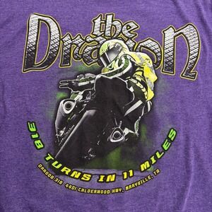 2 Wheels Down Dragon318 Maryville TN 318 Turns 11 Miles Shirt Men XL Purple 129